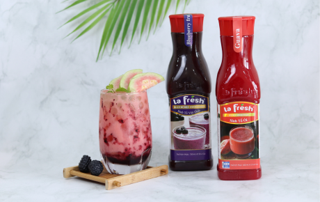 Trà men sữa ổi - việt quất